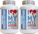 I LOVE MY PETS LLC Dog Immune System Booster - PET Immune Support - Chiens et chats - Booster - Healthy - Sélénium pour chiens - 120 Treats (2 bouteilles)