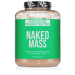 NAKED Masse végétalienne - Beurre d'arachide au chocolat - 1,290 Calories, Rien d'artificiel, Tous naturels chocolat PB gaineur de poids en poudre de protéines, sans OGM, sans soja et sans gluten - 8LB vrac - 11 portions
