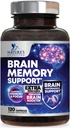 Pilules de supplément de mémoire cérébrale - Nootropiques de force 3X pour la concentration, la clarté et le soutien focal - Vitamines cognitives pour la santé cérébrale avec Bacopa, Phosphatidylsérine et DMAE, Booster cérébral - 120 capsules