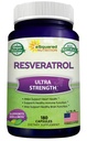 Resvératrol 100% naturel - 1000mg par portion Max Strength (180 Capsules) Supplément antioxydant, pilules trans-resvératrol pour la santé cardiaque et pur, polyphénols