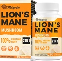 50X Strength Potency Cerveau Suppléments pour la mémoire et le focus - 1400mg Lions Mane Supplément Capsules - 60 Capsules