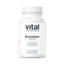 Nutriments vitaux Bromelain 2400 GDU , supplément de bromelain végétalien pour soutenir la digestion des protéines* , enzymatique digestive de l'ananas Gluten, laiterie, sans soja 60 capsules