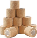 Self-Adherent Cohesive Wrap Bandages, 2=2 x 5 Yards pour les premiers soins, les entorses, l'houle, les sports, les animaux de compagnie, la couleur de bronzage – 12 Compte