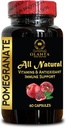 Extrait de grenade - Supplément de polyphénols d'extrait de grenade pour l'immunité et le soutien articulaire, Préentraînement pour les hommes et les femmes, grenade non-OGM - 1 bouteille 60 capsules