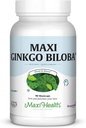 Maxi Health Ginkgo Biloba - Formule Cerveau et Circulation - 90 Capsules - Kosher (QGB)