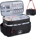 BAGSFY organisateur de sacs de médecine de voyage, sac médical vide, organisateur de bouteilles de pilule pour la maison, grand entreposage des médicaments, cas de transport de voyage trousse de premiers soins sacs vides, trousse d'urgence.