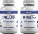 Dr K&C Organic Spirulina Superfood Supplement – Pure Natural Blue Green Microalguee 600 mg 240 Capsules Veggie Santé Système immunitaire Antioxydants Protéines Fibre No Filler Non OGM Vegan 2pk