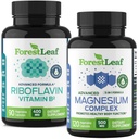 ForestLeaf Riboflavin & Supplément de migraine de magnésium - Riboflavin 400mg pour le soulagement des maux de tête - Ultimate Magnesium Bundle avec B2 Vitamine 400mg pour le soulagement des migraines