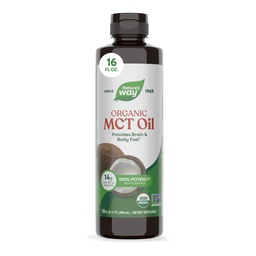 Nature's Way Huile MCT biologique, 16 Fl Oz, Cerveau et combustible corporel à partir de noix de coco*, C8 Acid Caprylique et C10 Acid Capric, Keto et Paleo Certifié, biologique, non-OGM Projet vérifié