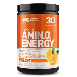 Optimum Nutrition Amino Energy - Pré-entraînement avec thé vert, BCAA, acides aminés, Keto Friendly, extrait de café vert, poudre d'énergie - refroidisseur orange, 30 portions (paquetage mai Vary)