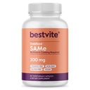 BESTVITE SAM-e 200mg Stabilisé (60 gélules végétariennes) - Forme de gélule facile à avaler - Pas de manteau entérique nécessaire - Pas de dioxyde de titane - Pas de stéarate - Vegan - Non OGM - Sans gluten