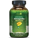 Irwin Naturals Extra Strength Ashwagandha Mind & Body Adaptogenic Herbes soutient la réponse au stress, l'humeur, la performance mentale et physique avec Cordyceps, Turmeric, BioPerine et plus - 60 Softgels liquides