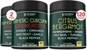 Ensemble 2-Pack 7in1 Curcumin Supplément et 6in1 Citrus Bergamot Supplément pour la digestion, la relaxation, la santé cardiaque et immunitaire