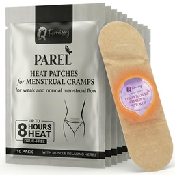 Patchs chauffants à base de plantes, adaptés pour un débit faible en norme (10 packs) – 8 heures de chauffage sans médicament pour les crampes menstruelles, les ballonnements et les tensions dorsales – Sûr de la peau, forte tenue, sur le pouce
