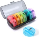 Organisateur hebdomadaire de pilules 2 fois par jour, Pilule de voyage 7 jours, AM PM Deux fois par jour cas de pilules, Portable des organisateurs quotidiens de vitamines pour les médicaments, vitamines, huile de poisson, suppléments (multi-couleur)