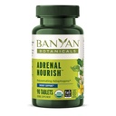 Banyan Botanicals Adrénal Nourish – Supplément Adaptogène Organique - Support Adrénal pour l'énergie naturelle avec l'Ashwagandha biologique, Gokshura & Guduchi* – 90 comprimés – Non-OGM, source durable, végétalien