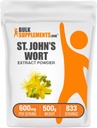 BulkSupplements.com Extrait de millepertuis - Supplément de millepertuis, supplément à base de plantes pour l'humeur - sans végétalien et sans gluten, 600mg par portion, 500g (1,1 lb) (paquet de 1)