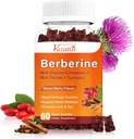 1500mg Gummées berbères, supplément berbère de haute puissance avec Gummées Ceylan Cinnamon, Turcuma, Magnésium, Sans sucre, Non-OGM, Sans gluten - Mélange d'arôme de baie 60 Gummées