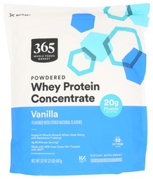 365 par Marché des aliments entiers, Vanilla Whey Concentrate Protein Powder, 32 OZ