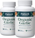 Pattern Wellness Orless Organic Ail – 1000mg – Immunissable, Circulatoire et Heart Health Support – Non-OGM et sans gluten – 60 Capsules Vegan