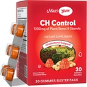 Santé Maxi - Gommies de cholestérol avec 1200mg de stérols et de Stanols végétaux - Suppléments sans gluten sans cholestérol santé 60 ct