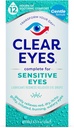 Yeux clairs Yeux sensibles Gouttes des yeux – Un soulagement doux pour les yeux rouges, démangeants, secs, 12 heures de confort apaisant, 0,5 Fl Oz