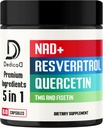 Supplément NAD 500mg - Supplément NAD pur - Combiné à Fisetin, TMG, Resvératrol et Quercetin - Réparation de l'énergie et de l'ADN, Vieillissement Défense, Fonction cérébrale - 60 Capsules