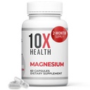 10X Suppléments de magnésium pour la santé - Citrate de magnésium à haute absorption pour le sommeil, le soutien musculaire et nerveux, la santé cardiovasculaire et cardiaque - 60 capsules