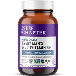 Nouveau chapitre Multivitamine homme 50 Plus pour le cerveau, le cœur, la digestion, la prostate et l'immunité Support avec 20+ nutriments + Astaxanthine - Chaque jour 55+, doux sur l'estomac - 72 ct