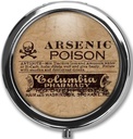 Boîte à pilules Case Pillbox Holder Trinket Stash Box Arsenic Vintage Style Médecine Vitamine Pill Organizer Case (Arsenig Poison)