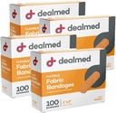 Bandes adhésives rigides en tissu – 1x3 pouce – 100/Box - 4 boîtes - Pack de bande de premiers soins respirant - Kits et cliniques médicaux et d'urgence