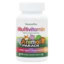 NaturesPlus Parade animale Multivitamine sans sucre pour enfants - Cerise, raisins et arômes d'oranges assortis - Paquet de 2, 90 comprimés à croquer - 90 portions totales