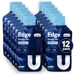 UCAN Edge Energy Gel Shots, Sans arôme (12, 2 Ounce Packets) pour la course, l'entraînement, les séances d'entraînement, la condition physique, le vélo, Crossfit