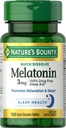 Comprimés de mélatonine de la nature, 3 mg, 120 Nombre