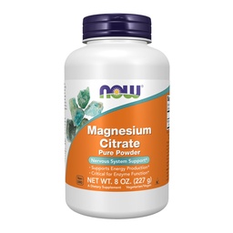 MAINTENANT compléments alimentaires, poudre pure de citrate de magnésium, fonction enzymatique*, support du système nerveux*, 8-Ounce