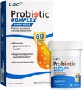 Complexe probiotique de BAC 50 milliards d'UFC Supplément digestif de probiotiques actifs pour rétablir l'équilibre bactérien intestinal, soutien du SBI (30 capsules végétariennes)