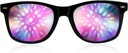 GloFX Black Frame Verres de diffraction Halo – Laser gravé pour Halo Light Effects, durable et flexible pour les raves et festivals