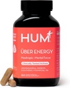 HUM Uber Energy Supplément de soutien énergétique adrénal avec racine d'Ashwagandha, ginseng, vitamine B, vitamine B6, B5, et adaptogènes, suppléments pour support de fatigue adrénal, 60 capsules véganes