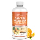 Bio Naturals Supplément liquide de calcium et de magnésium avec vitamine D3 - Formule naturelle, QUATRE types de calcium soutient des os forts avec absorption supérieure aux pilules - 100% végétarien - 32 fl oz