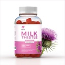 Supplément de chardon de lait Gummies – soutien de santé du foie, antioxydant à base de plantes, sans sucre, végétalien, 60 comte