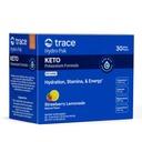 Trace Minerals Hydro Pak Keto - Mélange de boisson de reconstitution d'électrolytes – 1000 mg Potassium Plus 70 soutient l'énergie, l'endurance et l'hydratation – Lémonade aux fraises – 30 portions