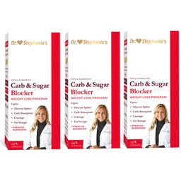 Dr Stephanie repas carbure et sucre bloqueur - réduire les glucides, sucres et calories, sans stimulant (3 paquets)