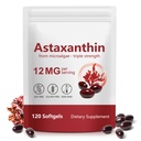 FANSHI Astaxanthine 12mg Softgels 120 Comte Triple Strength from Astaxanthine Supplements Natural Microalgues Support puissant antioxydant pour la peau, les yeux et la santé cardiaque 4 mois d'approvisionnement