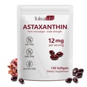 Daiasns Astaxanthine 12mg, Astaxanthine Antioxydant suppléments soutient la circulation oculaire, articulaire, interne et la santé de la peau - non-OGM,120 Softgels - 4 mois d'approvisionnement
