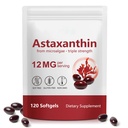 HUALIJIA Astaxanthine 12mg, 120 Softgels.Approvisionnement de 4 mois - Suppléments antioxydants d'Astaxanthine Premium - Supporte la circulation interne, la santé de la peau, l'œil, les articulations, la peau et la peau, facile à avaler, sans OGM
