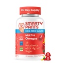 SmartyPants Enfants Zéro sucre Multivitamine Gommies: Oméga-3, Vitamines D, C, A, végétale, sans gluten, banane de fraise, 60 Comte (30 jours d'approvisionnement)