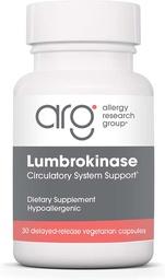 Allergy Research Group Lumbrokinase Supplement - Support du système circulatoire, supporte la circulation sanguine déjà dans la gamme normale - 30 capsules végétariennes à libération retardée