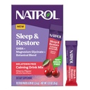 Natrol Sleep & Restore Calmant Drink Mix avec Magnésium Glycinate, Magnésium aide au sommeil, sans mélatonine, cerise, 10 Stick Packs