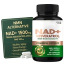 NAD+ Resveratrol Supplement 120 Capsules, Supports Healthy Aging, Cellular Energy, Metabolism & Brain Boost for Men & Women