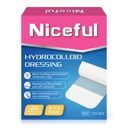 20 Nombre de bandes hydrocolloïdes 2" x 2", habillage de la plaie Petits bandes de gel hydrocolloïdes pour les plaies, lit de guérison des plaies